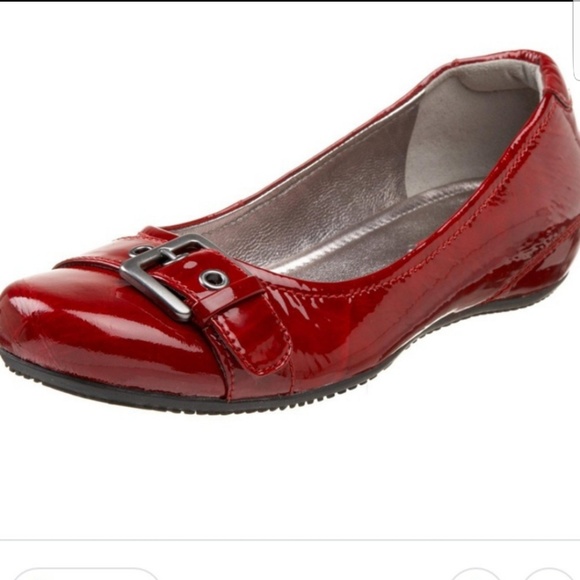 Ecco Shoes - Ecco Bouillon Metro Red Patent Leather Wedge Flat